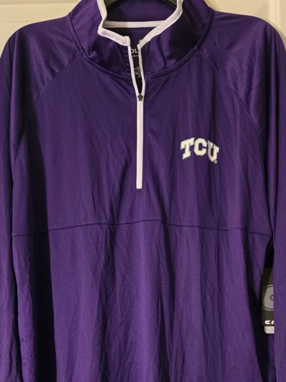 Colosseum Mens TCU Horned Frogs Quarter Zip Pullover Purple